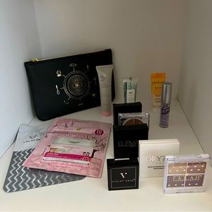 Ipsy Makeup Sample Bundle (Masks, Eye Shadows, Moisturizers) in Makeup Bag